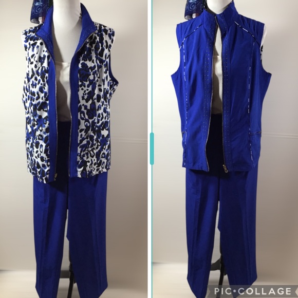 Draper’s and Damon’s bright blue 2 piece vest and pants set M - Picture 1 of 11